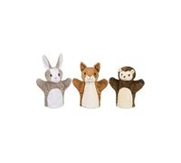 Goki - 3 marionnettes animaux 24 cm - ecureuil, lapin et hérisson G