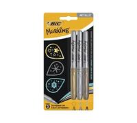 BIC Marqueurs Marking Colore Assortis Metallic X5 – Couleurs métalliques – Pack de 3