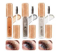 3 Mascara Paillettes Mascara a Paillettes Extensions Bouclées Volumisantes Longue Tenue Résistantes à L'eau Un Fini Nacré Idéales Pour Les Fêtes Et Les Mariages (Or Argent Noir)