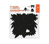 3 Masques plats à gratter en carton Oiseaux - Noir