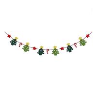 3 Meters Christmas Decoration Candy Cane Christmas Tree Stars Banners Bunting Garland Hanging Decoration Xmas Tree Ornaments Pendants for Home Holiday