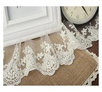 3 Meters/lot 8cm White Lace Fabric Trim DIY Decorative Embroidery Ribbon Sewing Wedding Dress Home