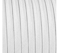 3 mètres 2 - fils Câble textile fil électrique tissu rond 2x0,75 2G0,75 blanc