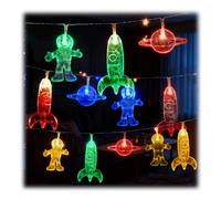 3 Mètres 20 Guirlande Lumineuse LED avec Astronaute Fusée Vaisseau Spatial Fausses Lumières Thème de l'espace sur Mars String Lights Décorer pour Nouvelle Année Festive Fête (Coloré)