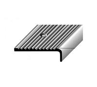 3 mètres (3 x 1 m) Nez de marche / Cornière pour escaliers (40 mm x 15 mm), aluminium anodisé, foré, couleur: aluminium