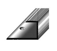 3 mètres (3 x 1 m) Profilé de bordure/Seuil d'arrêt pour le parquet, 15,3 mm de haut, Aluminium anodisé, foré, couleur: argent