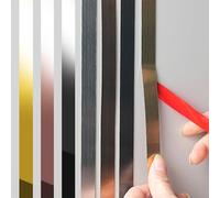 3 mètres Auto-Adhésive Bordure en métal Décollez et collez garniture métallique, flexible Moulure murale en acier inoxydable pour Mur Miroir Meubles(Size:Width 3.5cm/1.37inch ,Color:argent brossé)