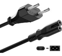 3 mètres de câble d'alimentation IEC 320 C7, câble d'alimentation à 2 pôles avec fiche européenne Figure 8 pour TV Samsung LG TCL Sony, PS3, PS4, moniteurs PC, Ordinateurs, imprimantes