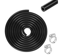 3 Mètres Durite Silicone, ID 4MM Tuyau Aquarium Haute Performance, Tuyau Silicone Flexible 115PSI Max Pressure, Caoutchouc Noir avec 2 Colliers de Serrage pour L'air L'eau (ID 4mm, OD 8mm)