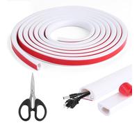 3 Mètres Goulotte Passe Cable Auto-Adhésif, PVC Goulotte Electrique, Blanc Cache Cable TV Mural, Cache Fil Electrique Flexible, Goulottes de Câbles, Passe Cable Sol pour Protection des Câbles