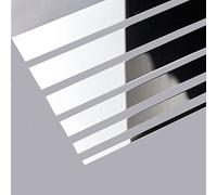 3 mètres Moulure murale en acier inoxydable Auto-Adhésive Bordure en métal flexible Moulure de garniture murale, garniture métallique pour Mur Miro(Size:Width 2.5cm/1inch ,Color:Argent brillant)