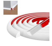 3 mètres Moulure Murale, Quart de Rond Plastique, Moulure Flexible Auto Adhesive, Joint Décoratif de Baignoire en TPE, Moulage Souple Autocollante pour Plafond, Mur, Sol, Bords de Carrelage (Blanc)