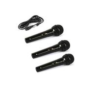 3 Microphones Chant KARAOKE Conférence, Musique Dynamique Unidirectionnel Noir/ Câble XLR-XLR 3m