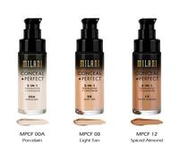 3 MILANI CONCEAL + PERFECT 2 IN 1 FOUNDATION + " Choisissez Votre 3 Couleur "