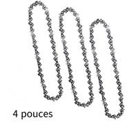 3 mini chaînes tronçonneuse 4 pouces - Nosheir - 28 maillons, acier allié, accessoires mini tronçonneuse