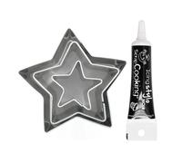 3 mini emporte-pièces inox Etoiles + Stylo de glaçage noir Youdoit