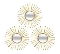 Atmosphera - Lot de 3 miroirs Warren doré D24,5 cm