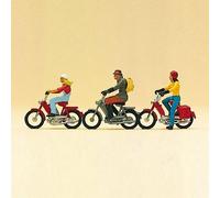 3 Mobylettes avec conducteurs-HO-1/87-PREISER 10125