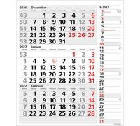 3-Monats-Planer XL Combi 2027: 3-Monatskalender extra groß I Wandplaner / Bürokalender mit Datumsschieber, Ferienterminen, Vor-und Nachmonat und Jahresübersicht I extra Streifenplaner I 30 x 47,8 cm