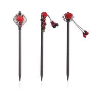 3 Morceaux D'Accessoires De Cheveux En Bois, Accessoires De Cheveux De Fleurs, Accessoires De Cheveux Simples Rétro, Décorations De Coiffures, Outils De Fixation De La Coiffure.