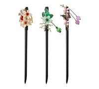 3 Morceaux D'Accessoires De Cheveux Rétro, Accessoires De Cheveux En Bois, Fourchettes Florales, Accessoires De Cheveux Élés, Accessoires De Décoration De Coiffure.