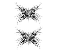 3 Morceaux D'Autocollants De Tatouage À Base De Plantes Avec Des Motifs De Papillons, Simulation Sexy, Lavable Et Durable