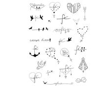 3 Morceaux D'Autocollants De Tatouage Avec De Petits Motifs, Imperméables, Ne Peuvent Pas Être Lavés, Jus D'Herbes, Non Réfléchissants