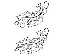 3 Morceaux D'Autocollants De Tatouage D'Herbe D'Étoile À Base De Plantes, Autocollants Semi-Permanents À Base De Plantes Mats, Simulés Et Non Réfléchissants