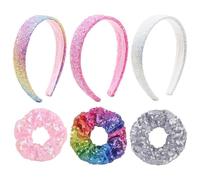 3 Morceaux De Bandes De Cheveux Brillantes, 3 Morceaux De Grands Anneaux De Cheveux En Intestin, Accessoires De Cheveux Colorés Mignons Et À La Mode, Décoration Fixe De Coiffure Et Non Glissée.