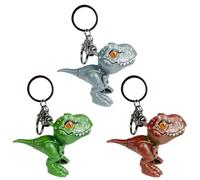 3 Morceaux De Clés De Dinosaure, Porte-Clés Créatif Et Amusant, Décorations Mignonnes, Pendentifs À Sacs.