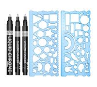 3 Morceaux De Couleurs Miroir, 2 Morceaux De Souverain, Marqueur D'Argent, Stylo À Peinture, Dessin Animé Créatif Laqueranly, Fournitures Scolaires.