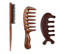 3 Morceaux De Peigne À Poignée En Bois, Peigne De Massage De Tête, Accessoires De Soins Capillaires, Peigne Durable, Accessoires Coiffants.