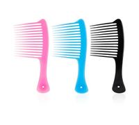 3 Morceaux De Peigne En Plastique, Peigne De Massage, Peigne Large, Outils De Peignage De Cheveux, Accessoires De Salon De Coiffure.