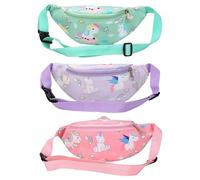 3 Morceaux De Poche Mignonne pour Enfants, Caricature - Poche De Silence, Sac De Maternelle, Poche Sportive pour Enfants, Sac De Taille De La Série Unicorn, Cadeau pour Les Filles.