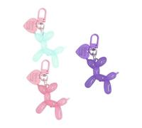 3 Morceaux De Porte-Clés De Chien en Ballon, Pendentif en Couleur De Gelée Créative, Personnalisée Et À La Mode, Ornements Suspendus Au Sac, Accessoires De Clés De Voiture Mignons.