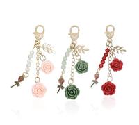 3 Morceaux De Porte-Clés De Fleurs, Porte-Clés pour Femmes, Pendentif Décoratif Élé, Pendentif Sac À Dos.