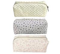 3 Morceaux De Sac À Crayon Floral, Sac À Make Simple, Sac De Rangement Avec Grande Capacité, Sac En Toile Étudiant.