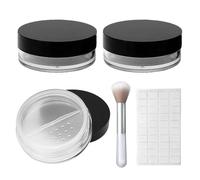 3 Morceaux De Verres En Poudre En Vrac, 1 Morceau De Plâtre Lâche, 1 Étiquette, Verre Poudre Coulé, Récipient En Poudre Lâche Réutilisable, Récipient De Voyage Confortable