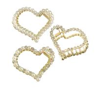 3 Morceaux D'Épingle À Cheveux En Forme De Cœur, Accessoires De Cheveux Simples Et Polyvalents, Épingle À Cheveux En Diamant, Épingle À Cheveux En Métal, Épingle À Cheveux Pour Femmes.