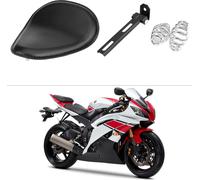 3" Motorcycle Black Leather Solo Seat W/ Mount Spring Bracket for Chopper Bobber Custom
