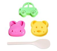 3 Moules À Pain, 1 Cuillère À Riz Pour Enfants, Coupe-Sandwich Pour Enfants, Moule À Pain En Forme De Lapin Et D'Ours, Moule À Gâteau De Voiture, Adapté Aux Enfants Et Aux Adolescents