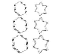 3 Moules Hexagonaux Et 3 Moules À Fleurs, Moules En Acier Inoxydable, Moules À Biscuits, Moules À Gâteaux, Outils De Cuisson