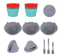 3 Moules Silicone Air Fryer, Accessoires pour Friteuse à Air, Réutilisable Panier Friteuse à Air Adaptés pour Ninja, Tower, Cosori, 6 Moules à Muffins en Silicone, Moule pour Gâteau au Four
