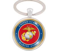 3 Nails 1 Cross Porte-clés US Marine Corps - Emblème Ancre Globe Eagle avec Semper Fidelis - Cadeau patriotique pour les Marines et les supporters