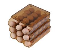 3 niveaux Hauteur d'oeufs Style de tiroir de sauvegarde multifonctionnel Conteneur d'oeuf roulant automatique pour le réfrigérateur en plastique transparent 7.05oz