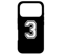 3 numéro 3 Team Sports Grunge Varsity Matching Coque pour iPhone 17 Pro