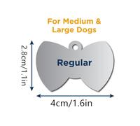 3 One PetZ Médaille d'identification en acier inoxydable pour animal de compagnie, recto et arrière, différents motifs pour chiens et chats, gravée des deux côtés, jusqu'à 8 lignes de texte