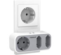 3 Output Ac Wall Power Strip With 2 Usb Ports, 5 In 1 Multi-Socket Adapter, 3600 W Compatible For Phone, Tablet