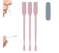 3 Pack 2-in-1 Nasal Hair Cutter for Women Men, 2026 Upgraded Manual 360° Rotating Nostril Hair Removal Tool Double Sided Nose Blade, Lightweight Travel Essentials (Pink*3)