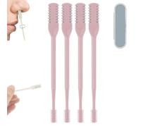 3 Pack 2-in-1 Nasal Hair Cutter for Women Men, 2026 Upgraded Manual 360° Rotating Nostril Hair Removal Tool Double Sided Nose Blade, Lightweight Travel Essentials (Pink*4)